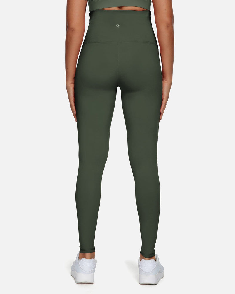 QUEENIEKE Women Yoga Leggings 25 Inch Inseam Ninth Pants Power Flex Medium  Waist Gym Running Tights Size XS Color Moss Green-25 Inch Inseam :  : Fashion