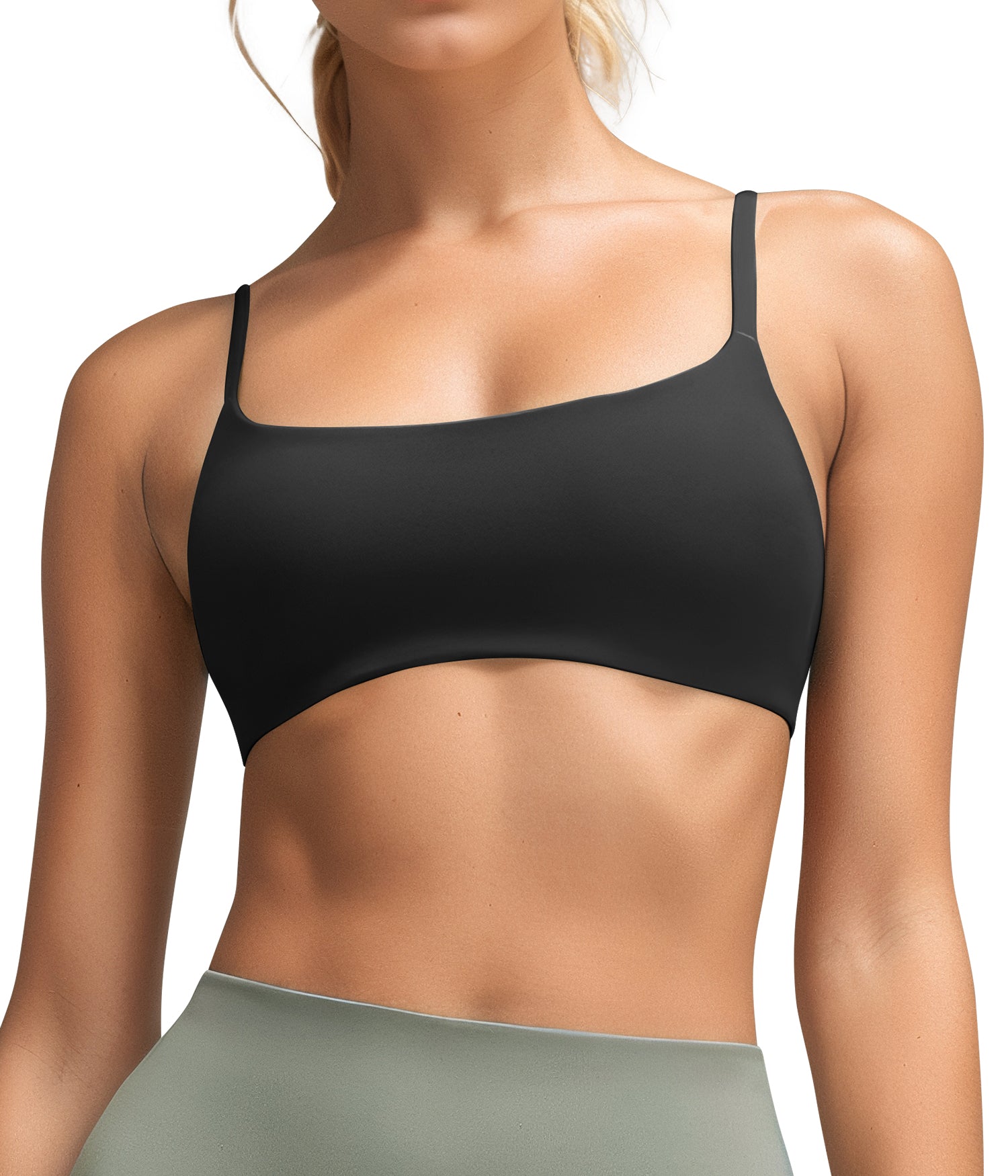 Spaghetti Adjustable Strap Sports Bra 240208