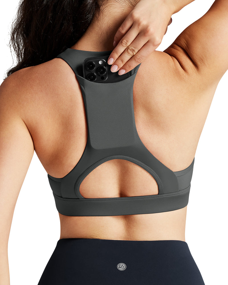 V Neck Pocket Sports Bra