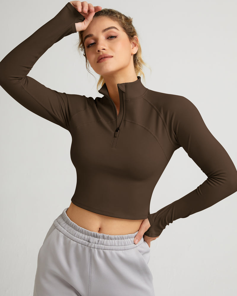 Half Zip Athletic Pullover Top