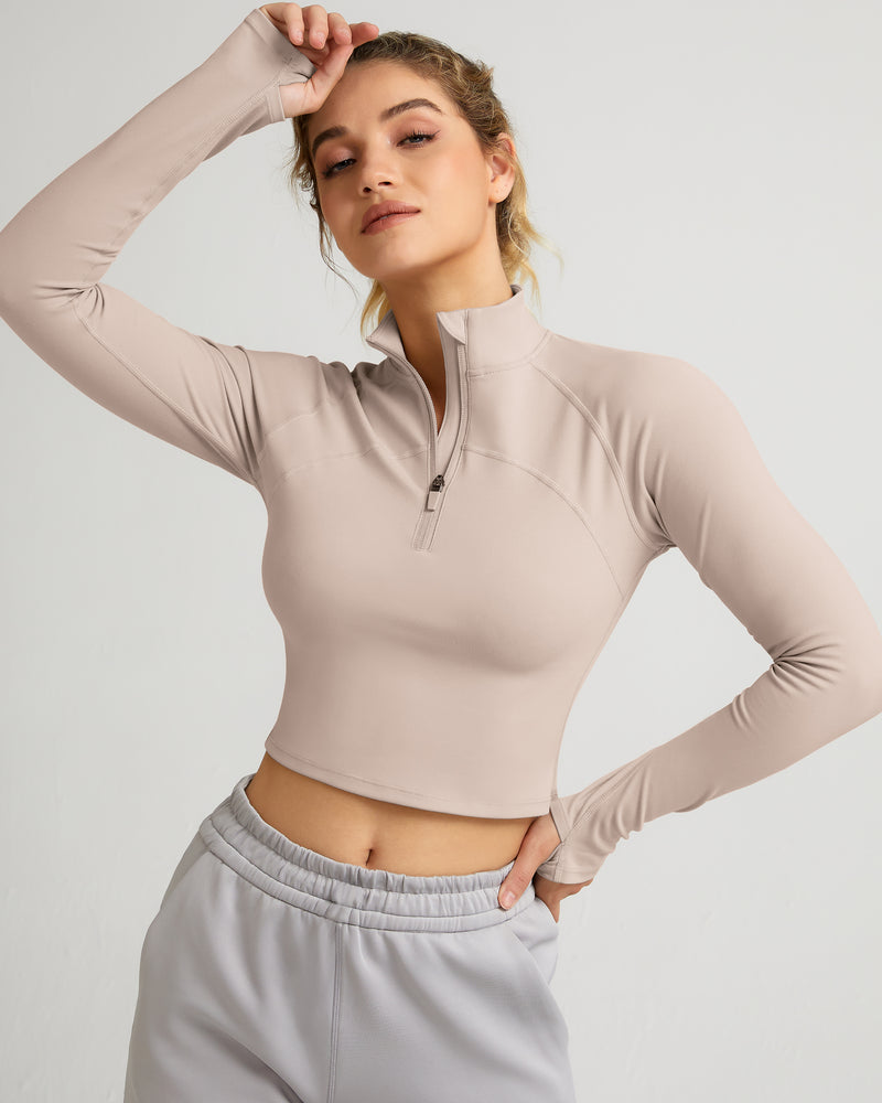 Half Zip Athletic Pullover Top