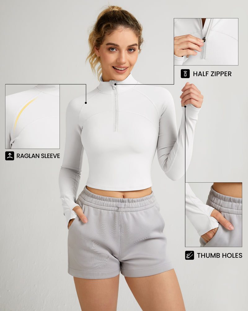 Half Zip Athletic Pullover Top