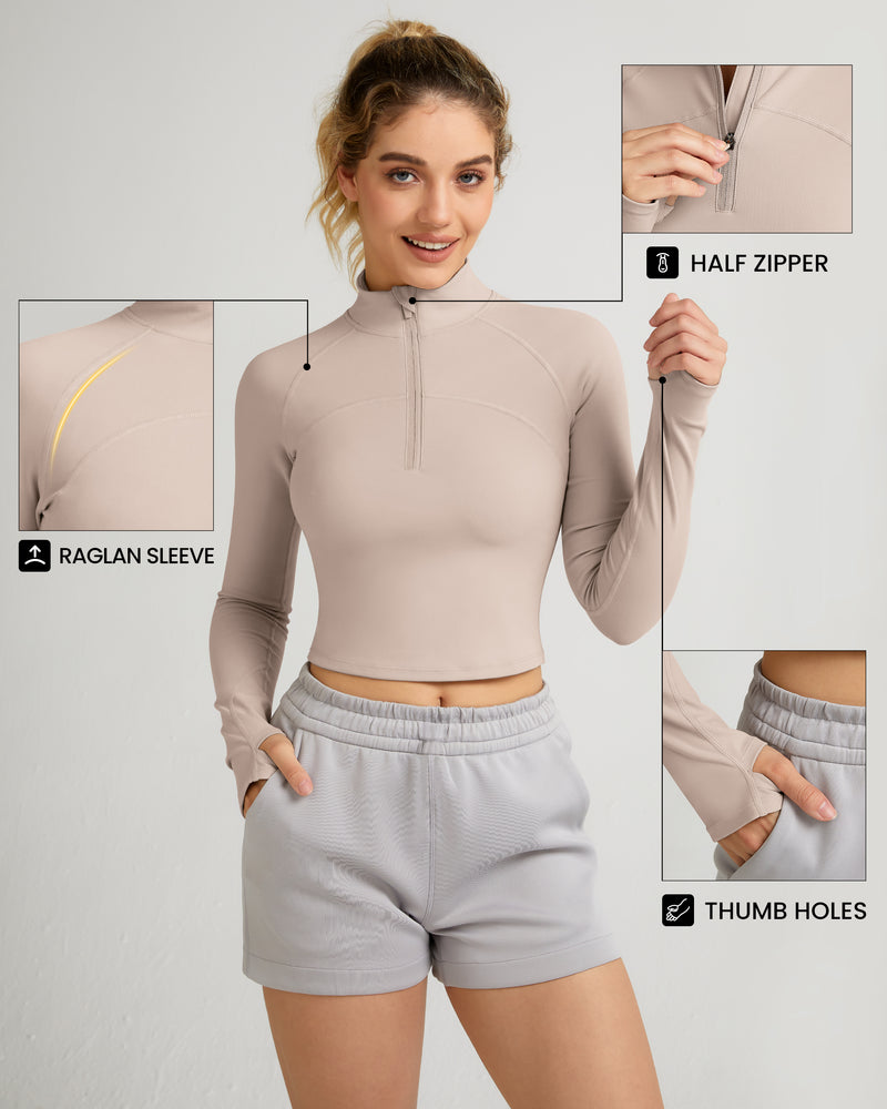 Half Zip Athletic Pullover Top