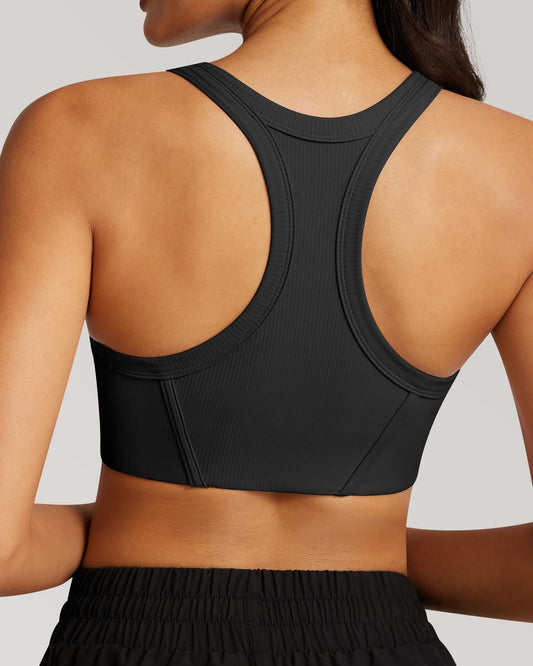 High Neck Racerback Sports Bra 230108