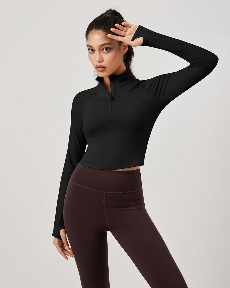 Half Zip Athletic Pullover Top