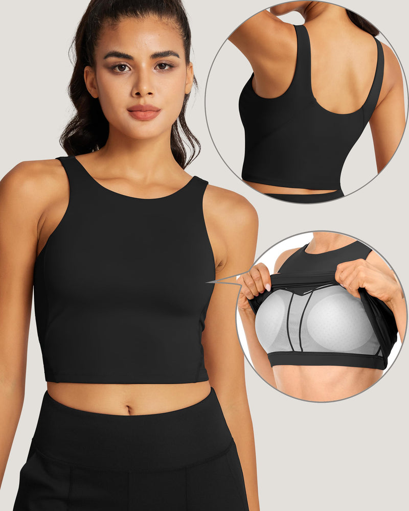 High Neck Workout Tank Tops Sports Bras for Women Full X-Large