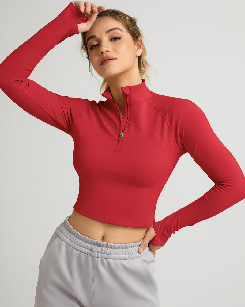 Half Zip Athletic Pullover Top