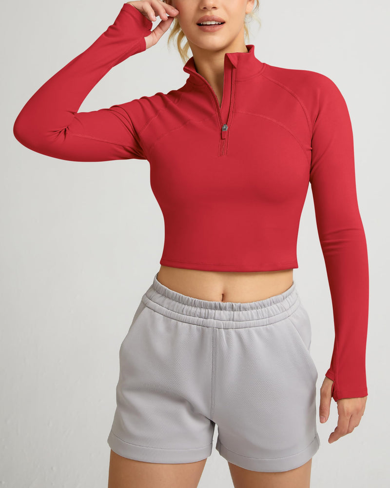 Half Zip Athletic Pullover Top