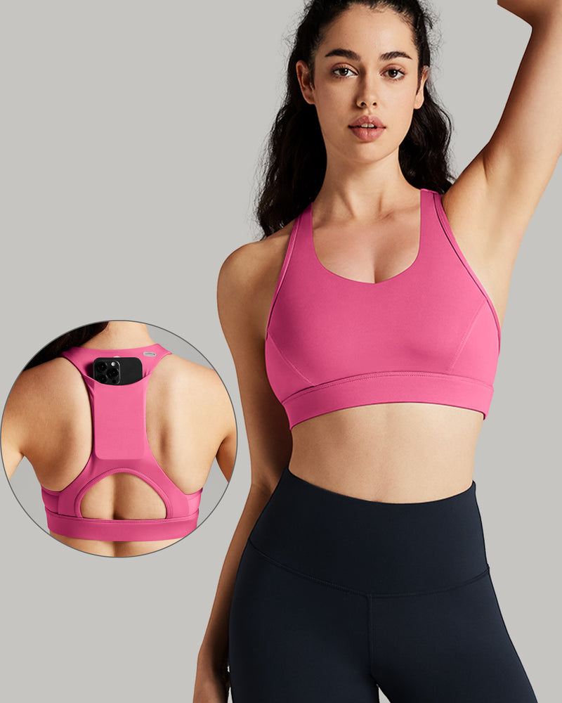 V Neck Pocket Sports Bra