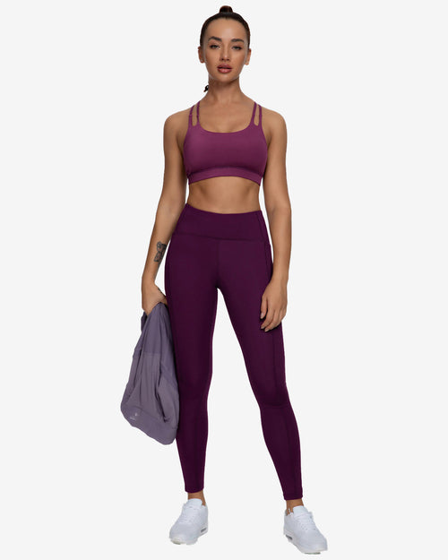 QUEENIEKE Women Yoga Leggings 25 Inch Inseam Ninth Pants Power Flex Medium  Waist Gym Running Tights Size