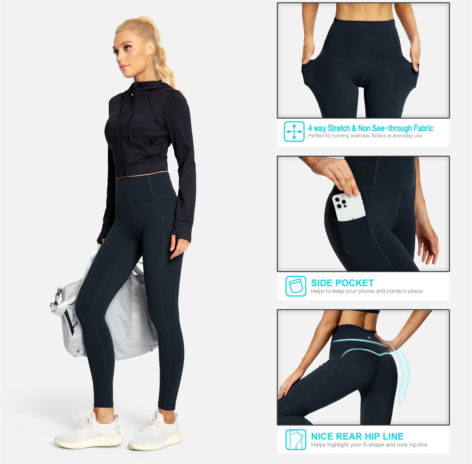 Monochrome Pockets Soft Leggings 201504